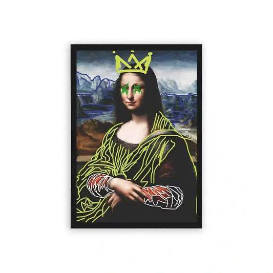 Mona Lisa 'The Queen' Framed Poster Black Hard Fiber