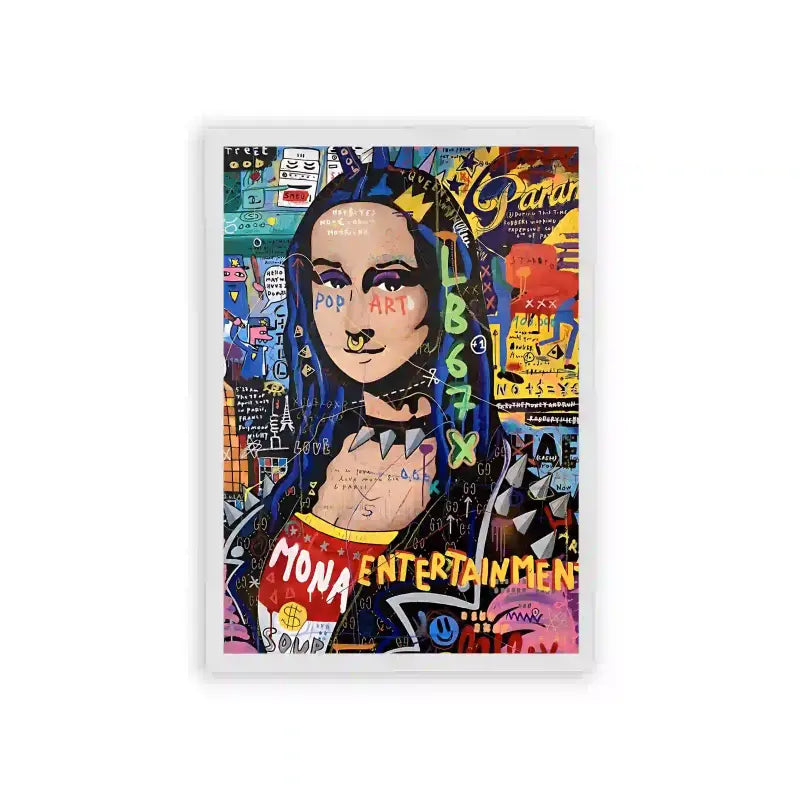 Mona Lisa 'Street Vibe' Framed Poster White Hard Fiber