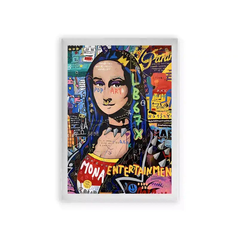 Mona Lisa 'Street Vibe' Framed Poster White Premium Wood