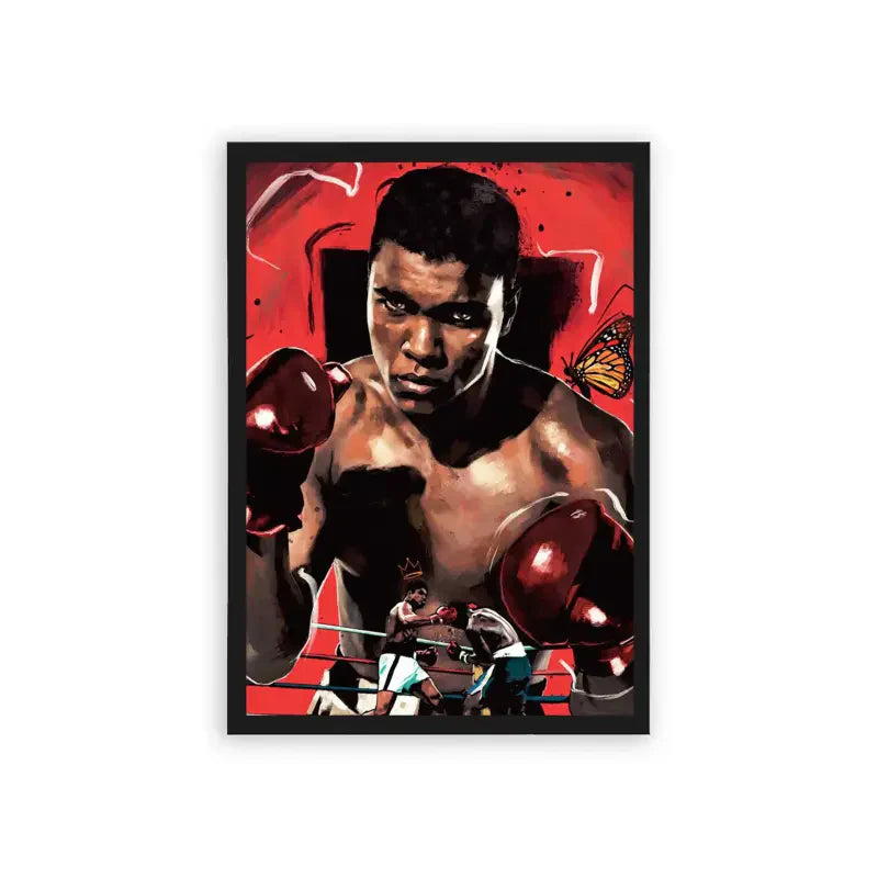 Muhammad Ali 'Butterfly' Framed Poster Black Hard Fiber