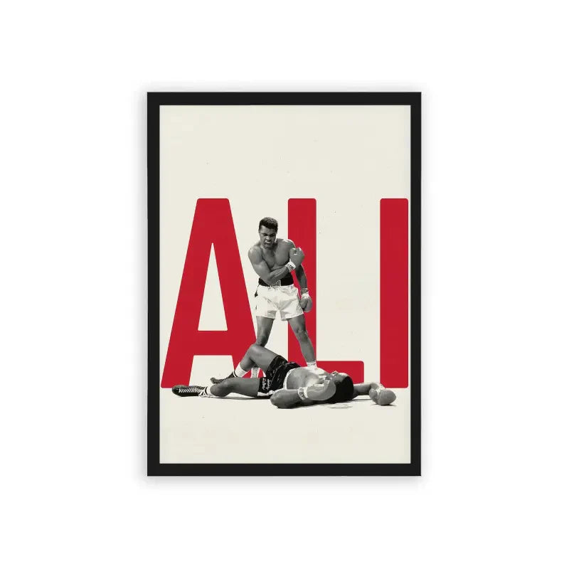 Muhammad Ali 'Historic KO' Framed Poster Black Hard Fiber