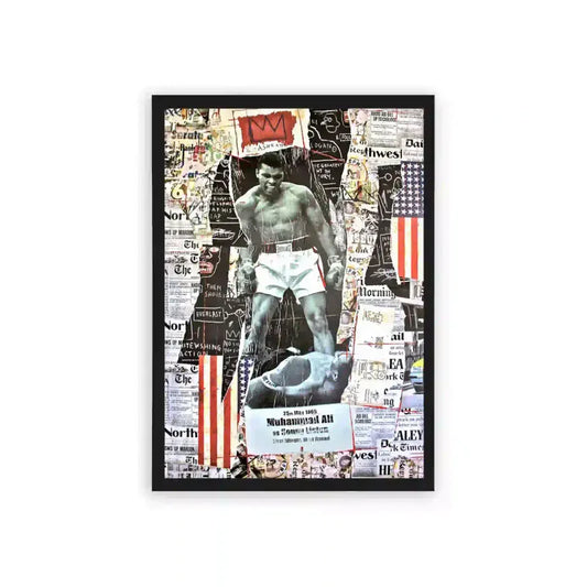 Muhammad Ali 'Legendary Knockout' Framed Poster Black Hard Fiber