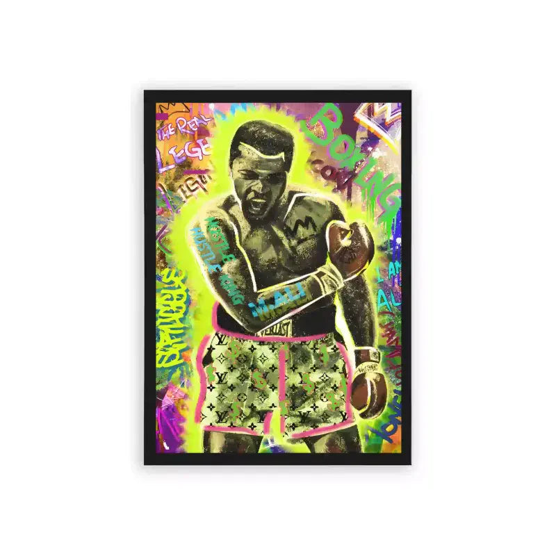 Muhammad Ali 'The Greatest in Color' Framed Poster Black Hard Fiber