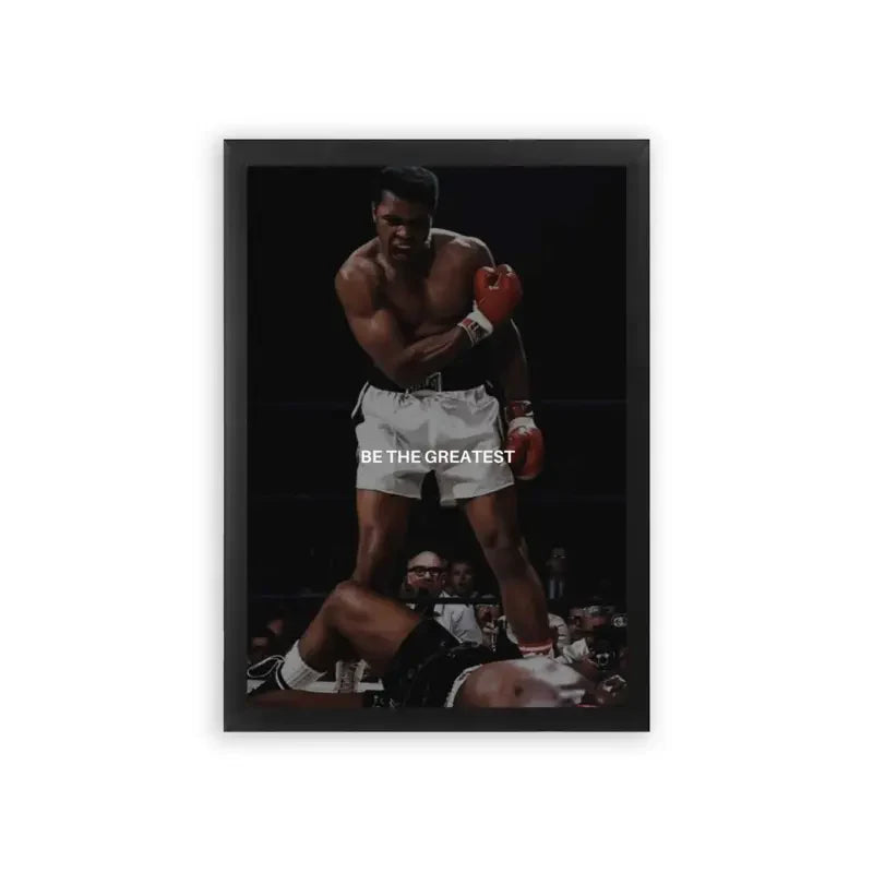 Muhammad Ali 'Be The Greatest' Framed Poster Black Premium Wood