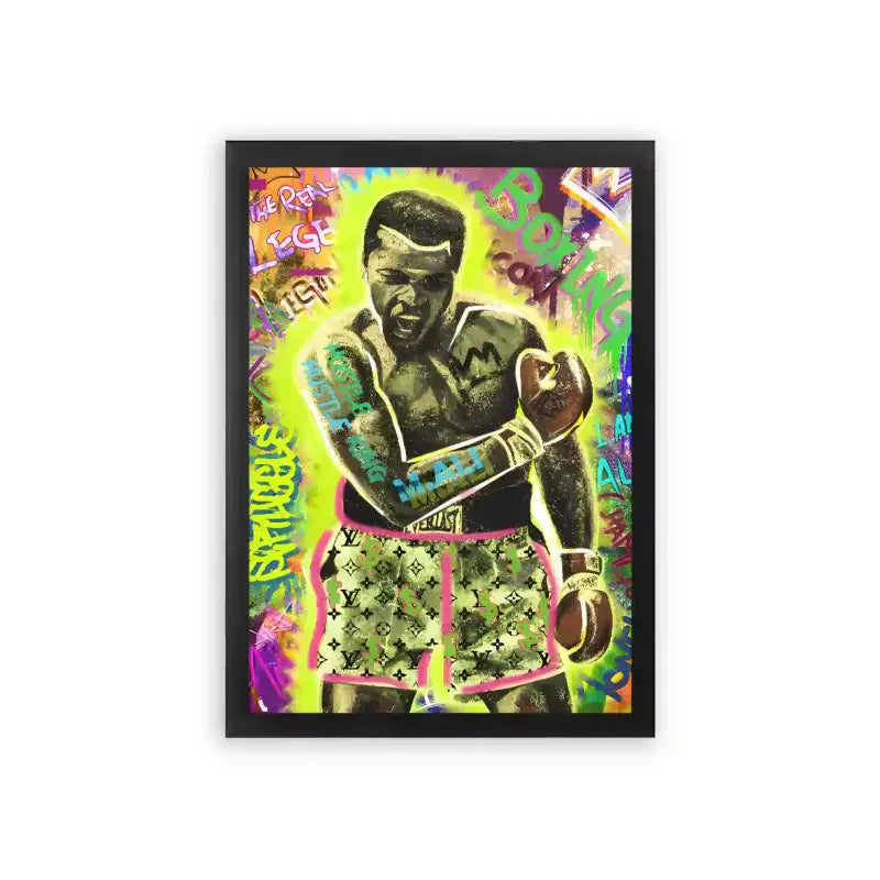 Muhammad Ali 'The Greatest in Color' Framed Poster Black Premium Wood