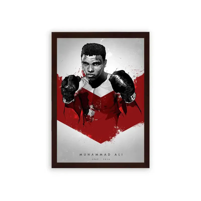 Muhammad Ali 'Athlete of the Century' Framed Poster Brown Premium Wood