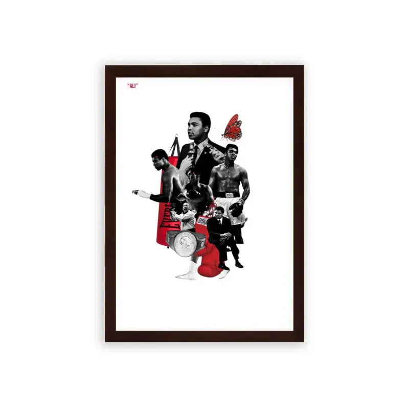 Muhammad Ali 'The Greatest' Framed Poster Brown Premium Wood