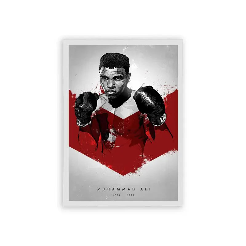 Muhammad Ali 'Athlete of the Century' Framed Poster White Hard Fiber