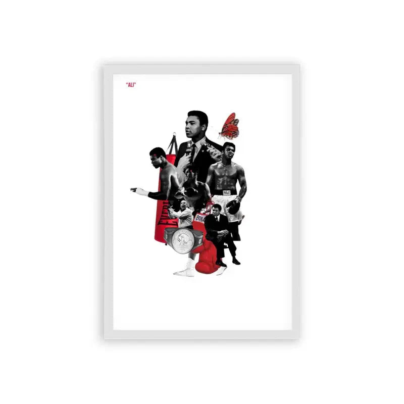 Muhammad Ali 'The Greatest' Framed Poster White Hard Fiber