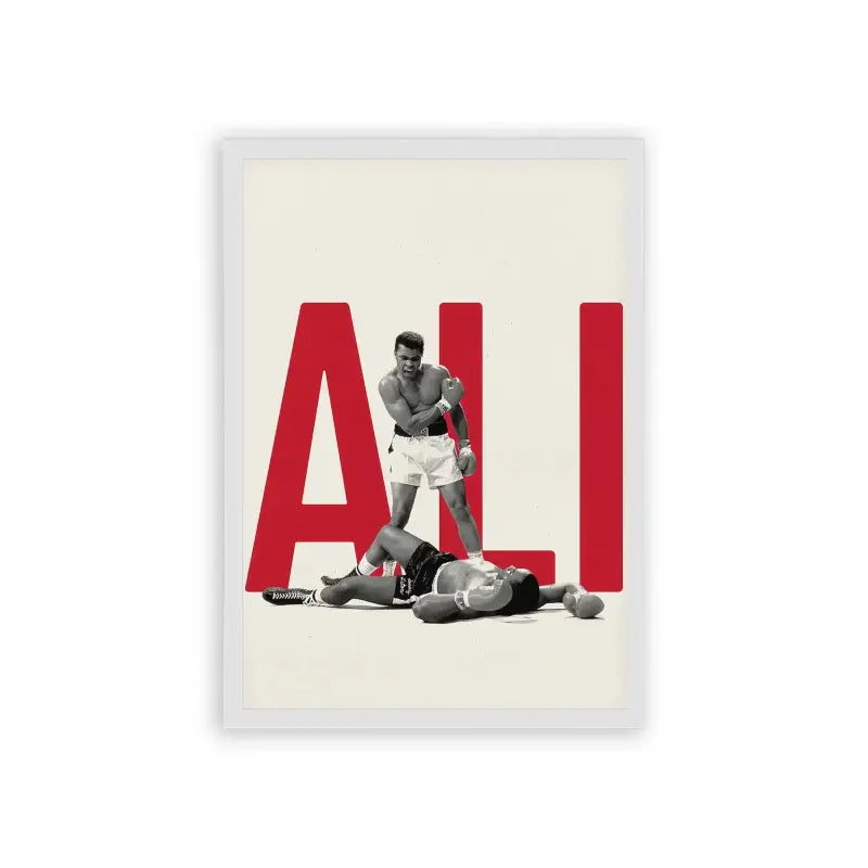 Muhammad Ali 'Historic KO' Framed Poster White Hard Fiber