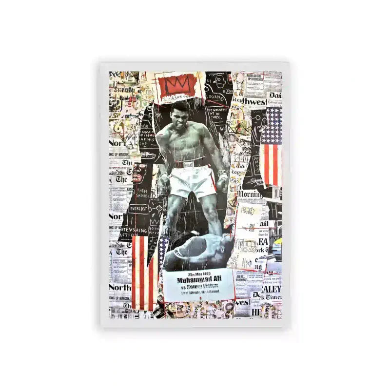 Muhammad Ali 'Legendary Knockout' Framed Poster White Hard Fiber