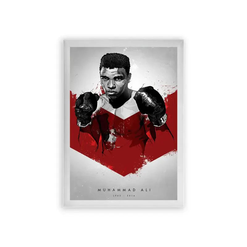 Muhammad Ali 'Athlete of the Century' Framed Poster White Premium Wood