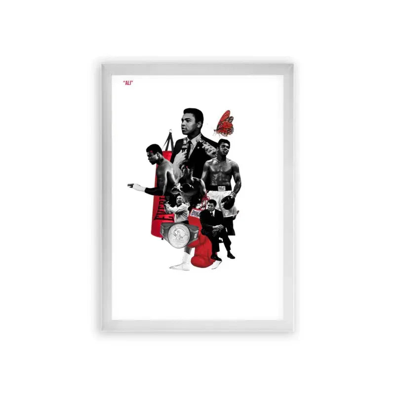 Muhammad Ali 'The Greatest' Framed Poster White Premium Wood