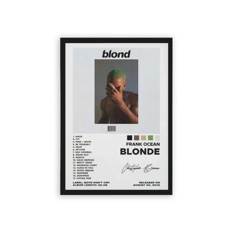 Frank Ocean 'Blond' Framed Poster Black Hard Fiber