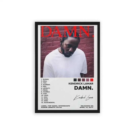 Kendrick Lamar 'Damn' Framed Poster Black Hard Fiber