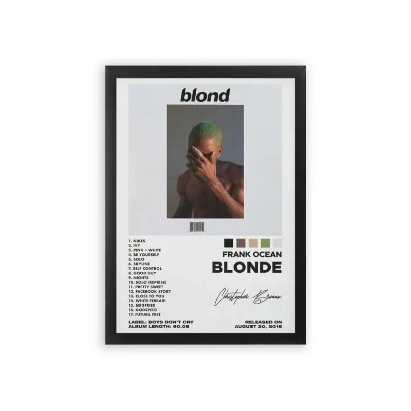 Frank Ocean 'Blond' Framed Poster Black Premium Wood