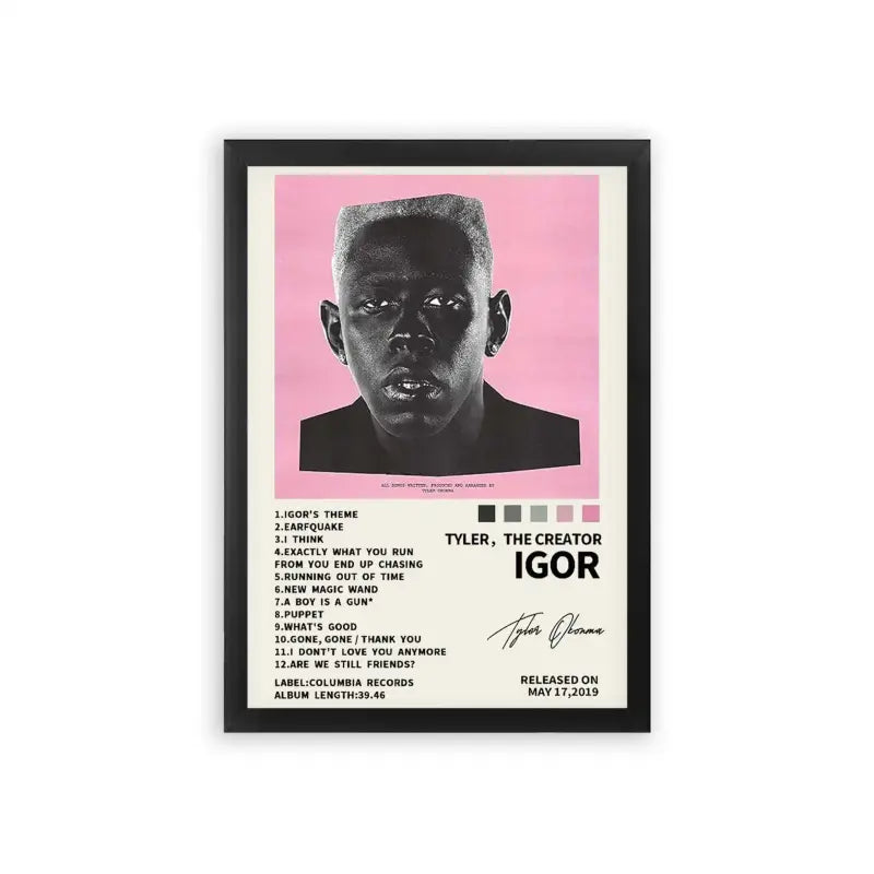 Tyler, The Creator 'Igor' Framed Poster Black Premium Wood