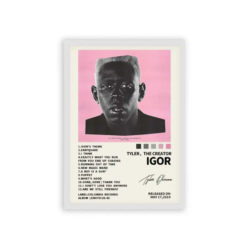 Tyler, The Creator 'Igor' Framed Poster White Hard Fiber