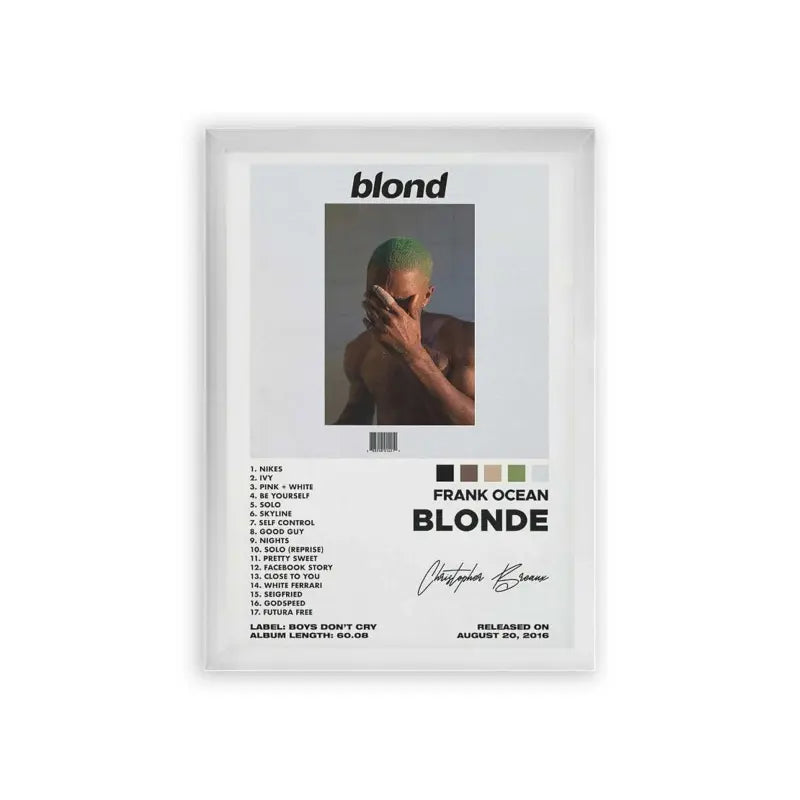 Frank Ocean 'Blond' Framed Poster White Premium Wood