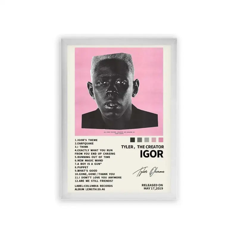 Tyler, The Creator 'Igor' Framed Poster White Premium Wood