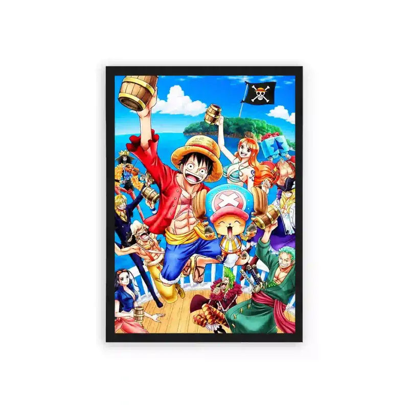 One Piece 'Comrades of The Sea' Framed Poster Black Hard Fiber