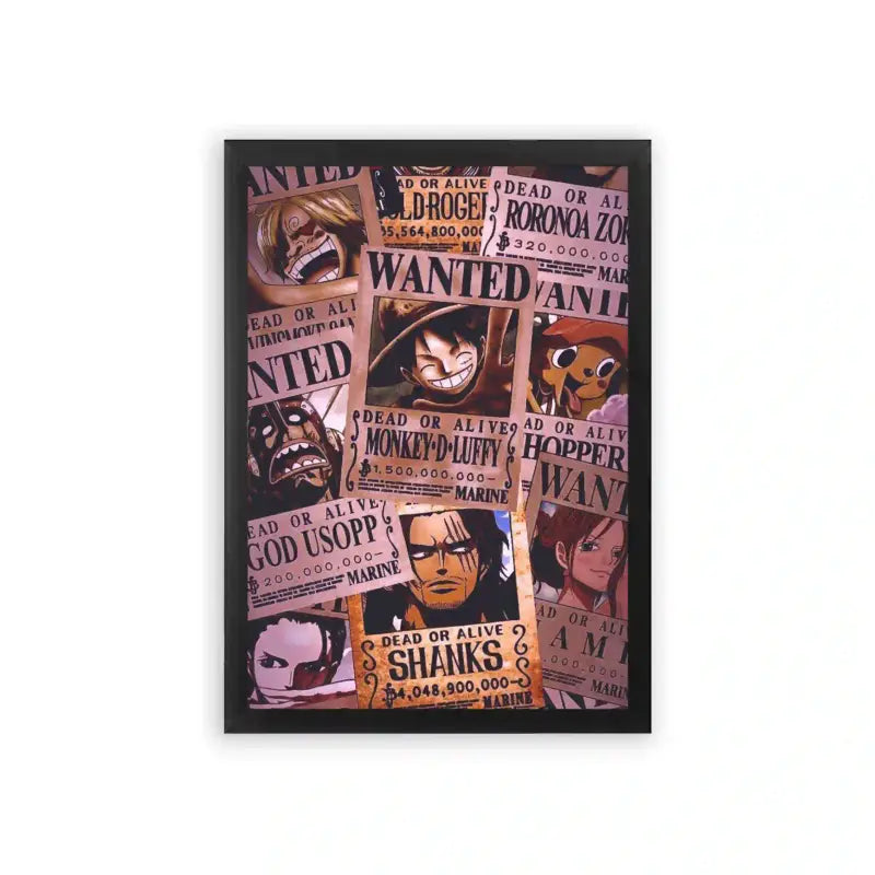 One Piece 'Bounty' Framed Poster Black Premium Wood