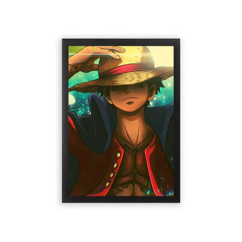 One Piece 'The Will of D' Framed Poster Black Premium Wood