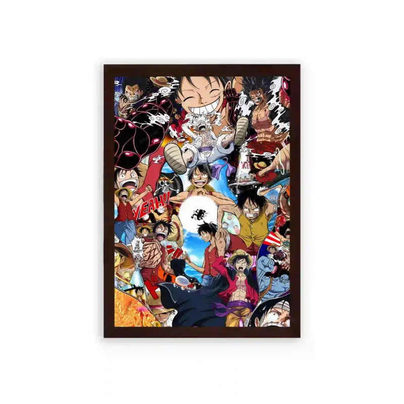 One Piece 'Adventure on The Horizon' Framed Poster Brown Premium Wood