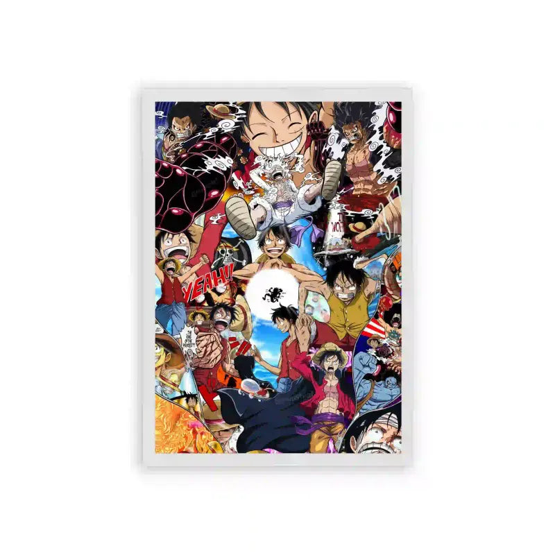 One Piece 'Adventure on The Horizon' Framed Poster White Hard Fiber