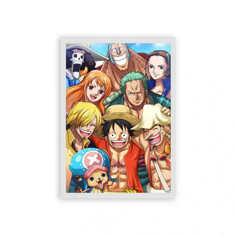 One Piece 'Pirates Unite' Framed Poster White Hard Fiber