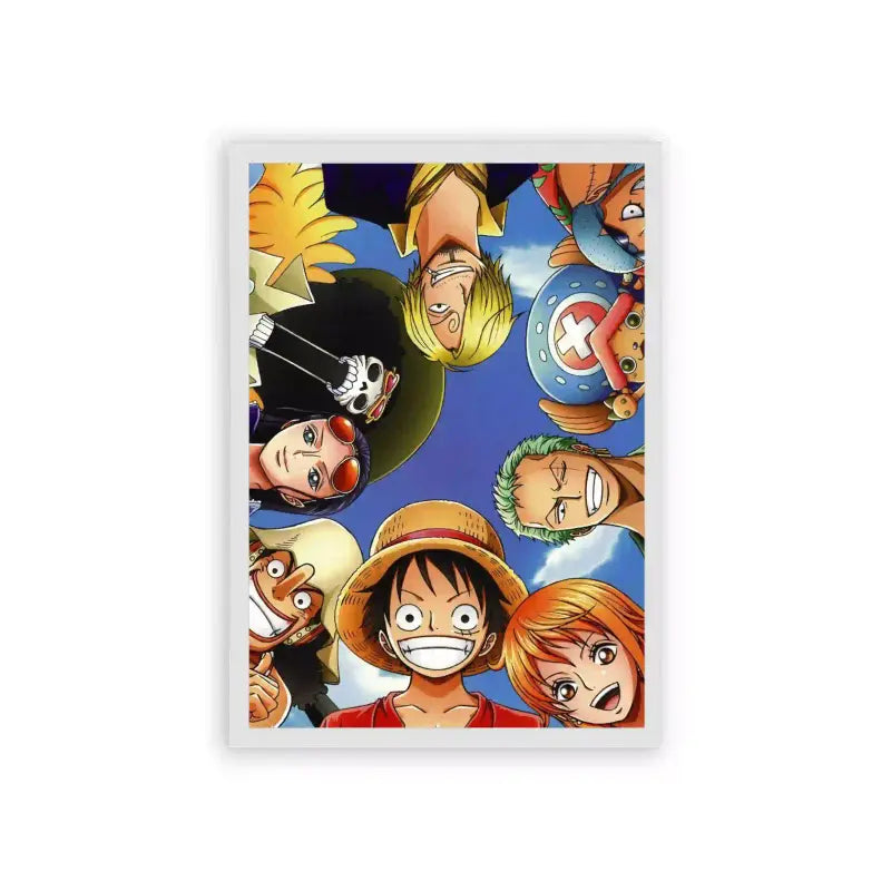 One Piece 'Straw Hat Crew' Framed Poster White Hard Fiber