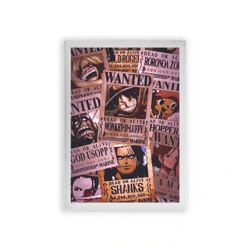 One Piece 'Bounty' Framed Poster White Premium Wood