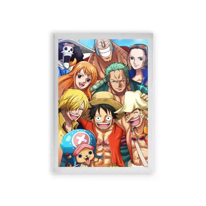 One Piece 'Pirates Unite' Framed Poster White Premium Wood