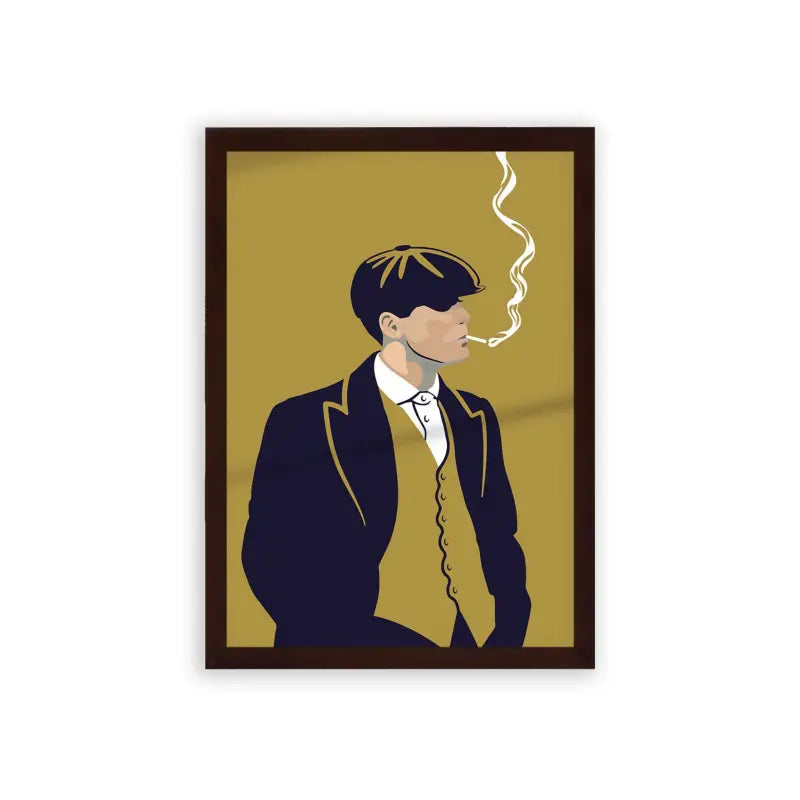 Peaky Blinders 'Suits and Schemes' Framed Poster Brown Premium Wood