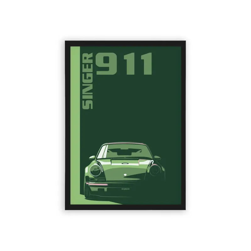 Porsche 'Emerald Elegance' Framed Poster Black Hard Fiber