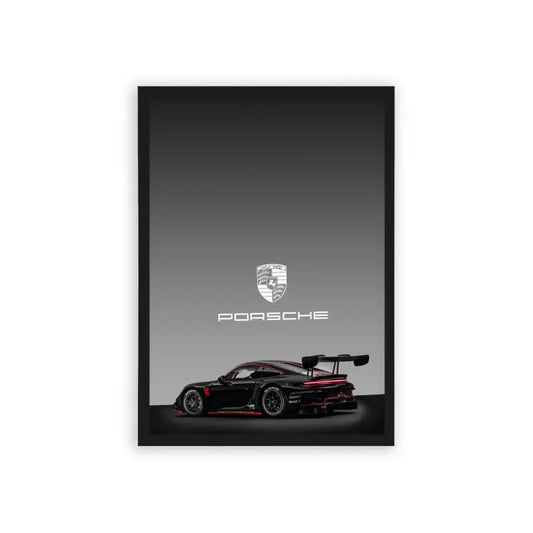 Porsche 'Perfection' Framed Poster Black Hard Fiber