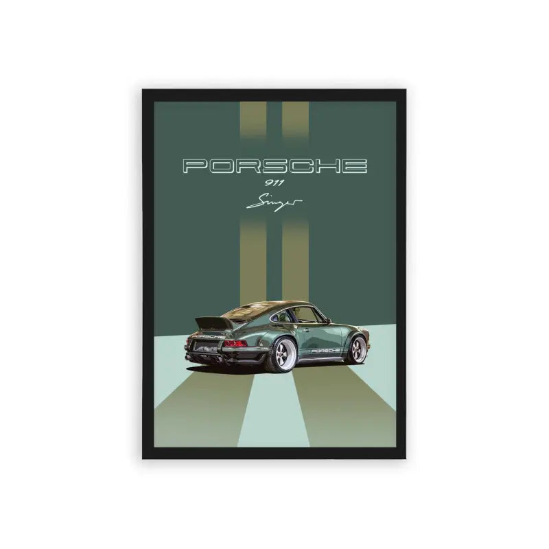 Porsche 'Timeless Machine' Framed Poster Black Hard Fiber