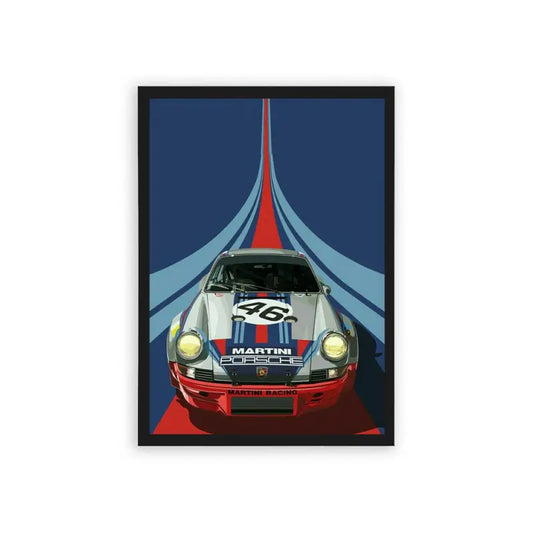 Porsche 'Power' Framed Poster Black Hard Fiber