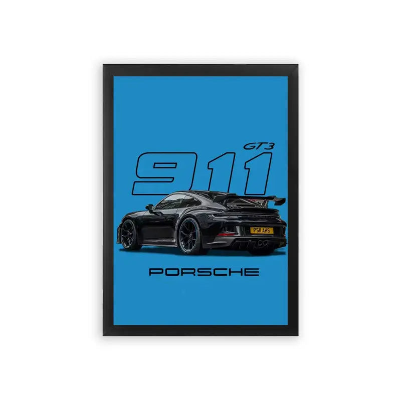 Porsche 'Iconic Speedster' Framed Poster Black Premium Wood