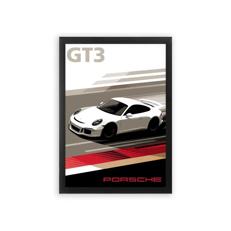 Porsche 'Speed & Style' Framed Poster Black Premium Wood