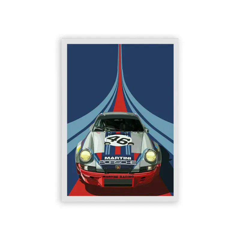 Porsche 'Power' Framed Poster White Hard Fiber