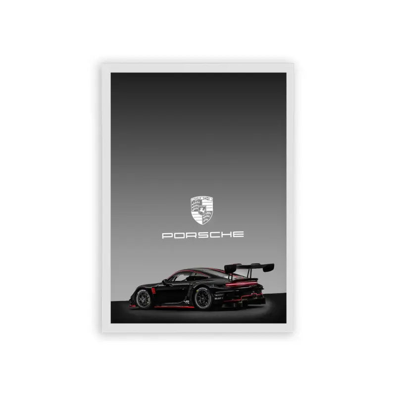 Porsche 'Perfection' Framed Poster White Hard Fiber