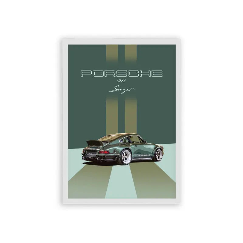 Porsche 'Timeless Machine' Framed Poster White Hard Fiber