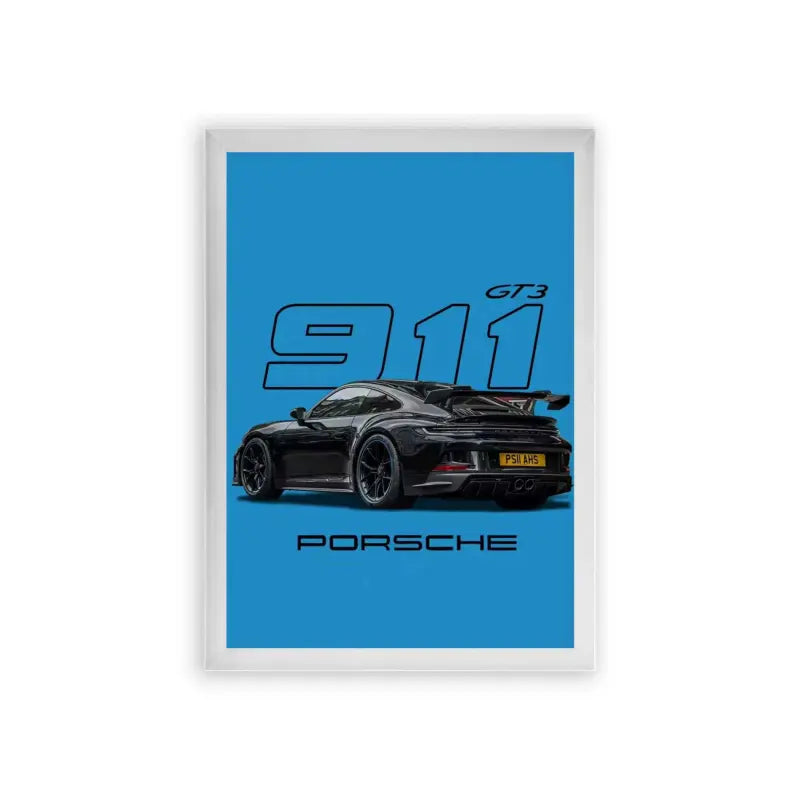 Porsche 'Iconic Speedster' Framed Poster White Premium Wood