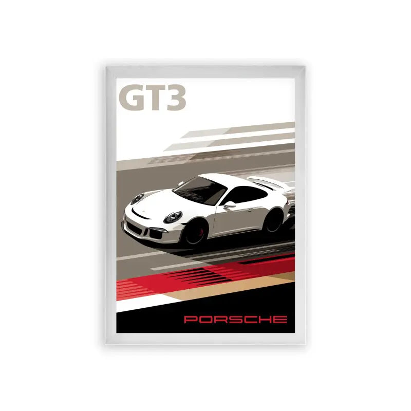 Porsche 'Speed & Style' Framed Poster White Premium Wood