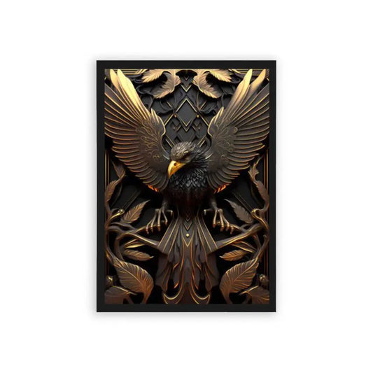 Eagle's Soaring Spirit Framed Poster Black Hard Fiber