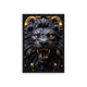 Lion's Golden Fury Framed Poster Black Hard Fiber