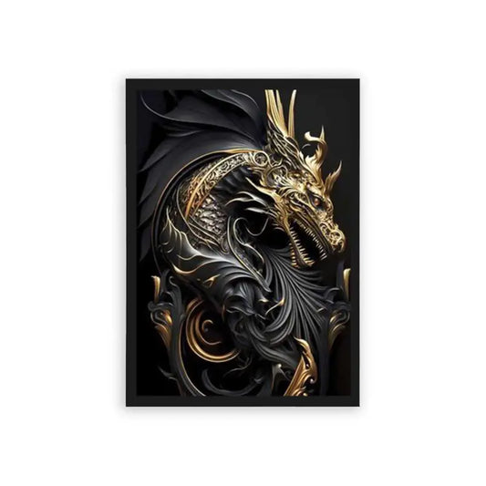 The Dragon's Lure Framed Poster Black Hard Fiber