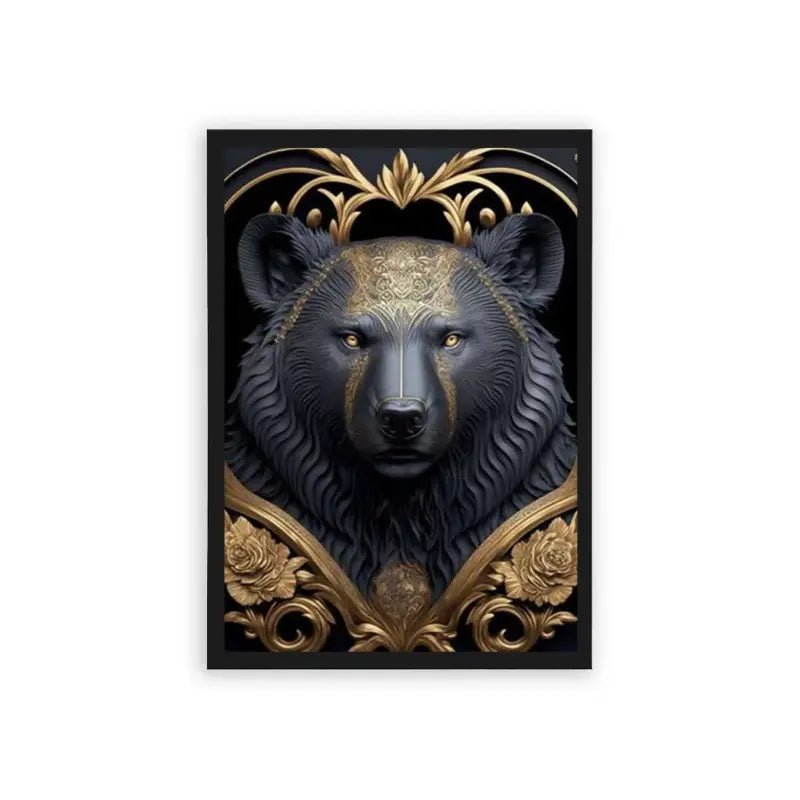 The Imperial Bear Framed Poster Black Hard Fiber