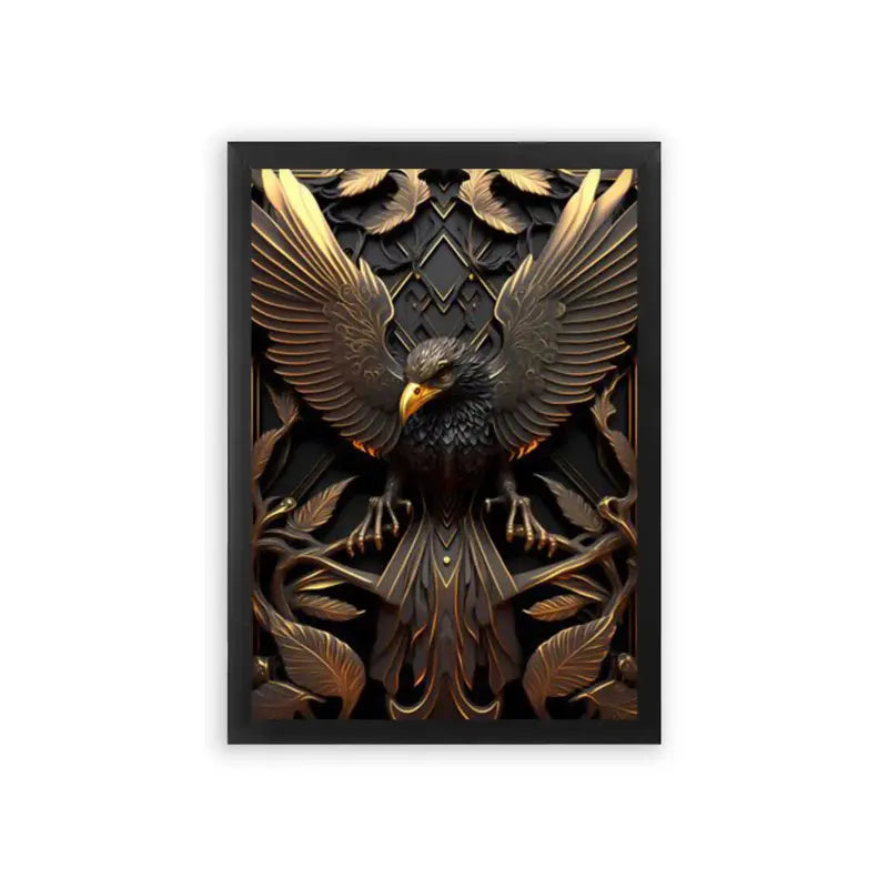 Eagle's Soaring Spirit Framed Poster Black Premium Wood